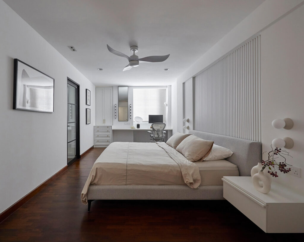 Master bedroom suite in a modern contemporary landed home