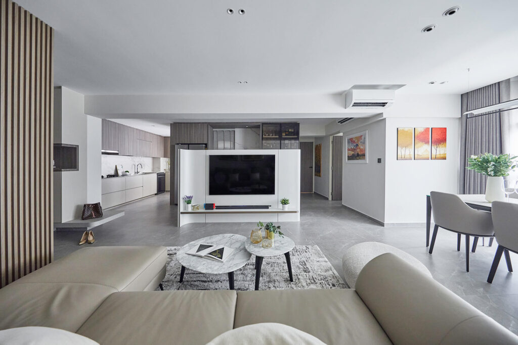 Minimalist open-plan modern contemporary home interior by Spacious Planners