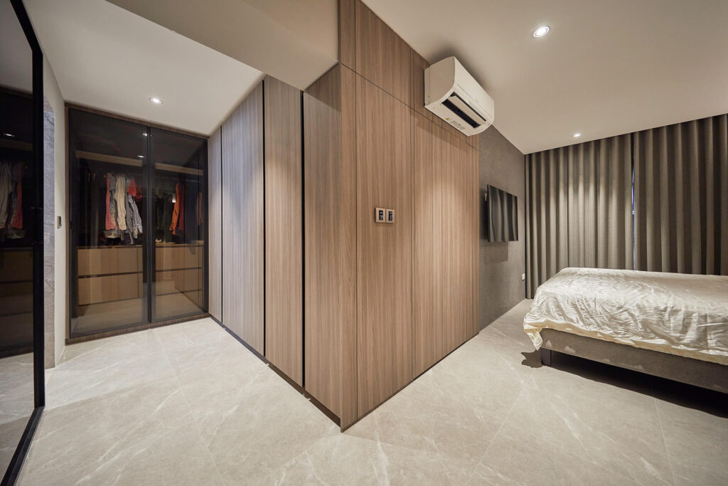 Master bedroom suite featuring modern contemporary home interior design